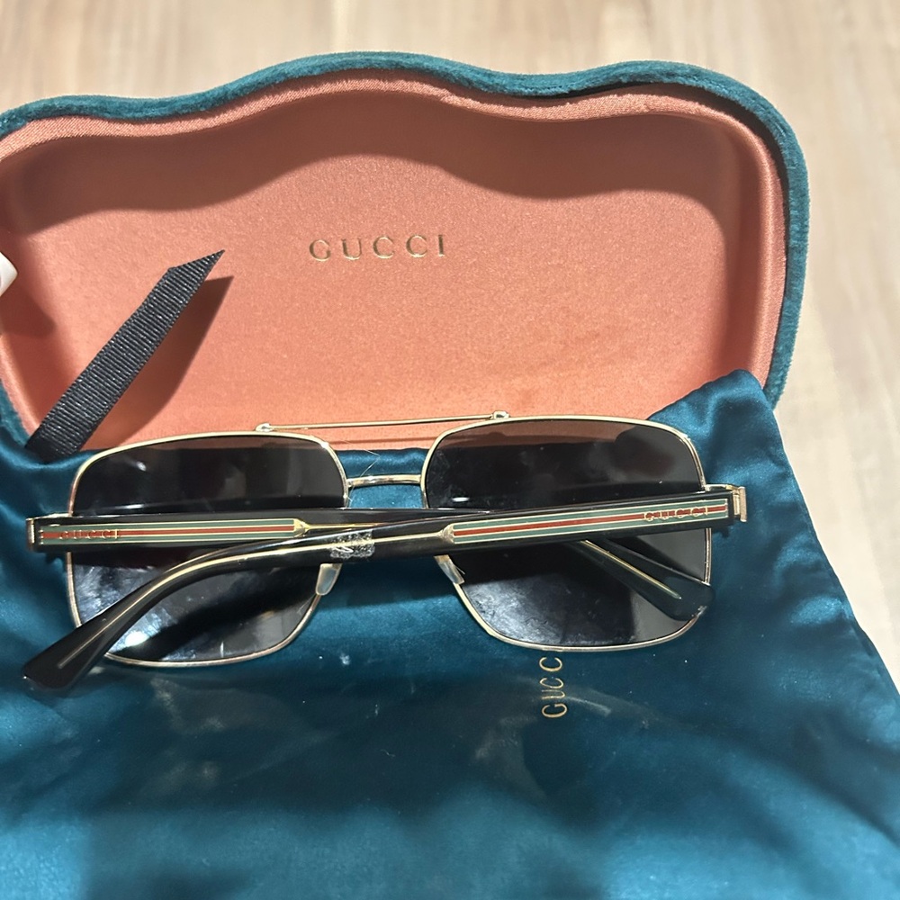 Gucci Gold and Black Women's Glasses